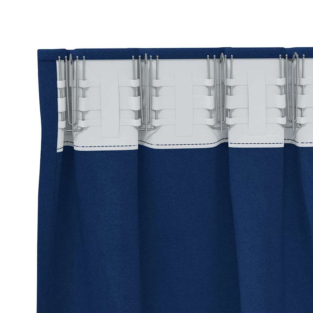 Tende Blackout con Anelli 2 pz Blu Scuro 260 x 140 cm