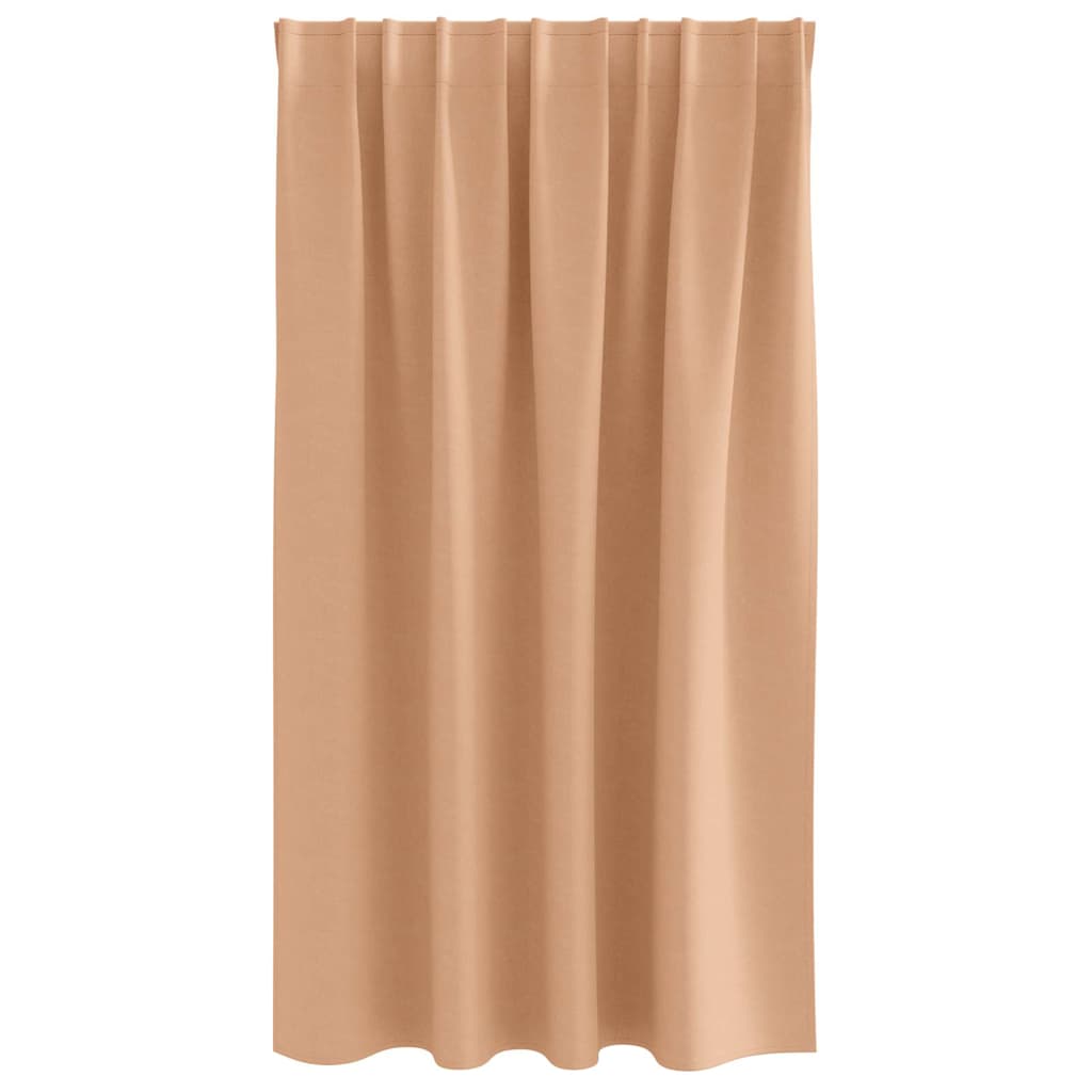 Tende Blackout con Anelli 2 pz Marrone Chiaro 140 x 140 cm