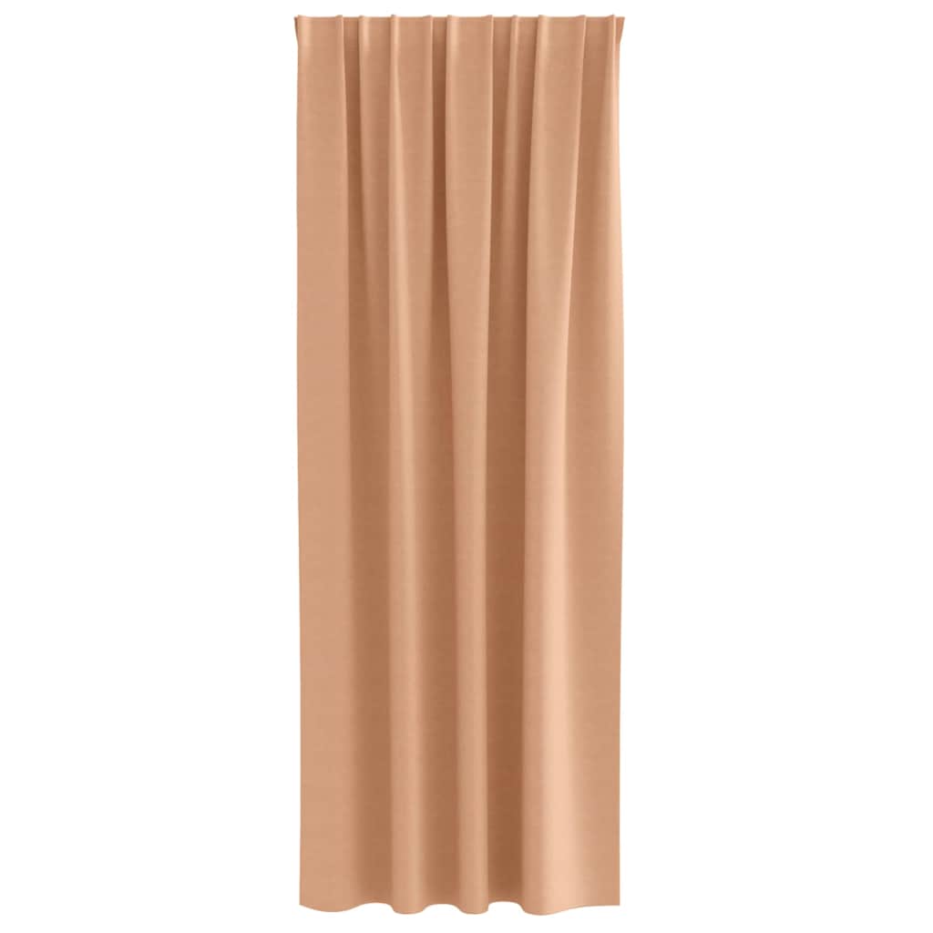 Tende Blackout con Anelli 2 pz Marrone Chiaro 260 x 140 cm