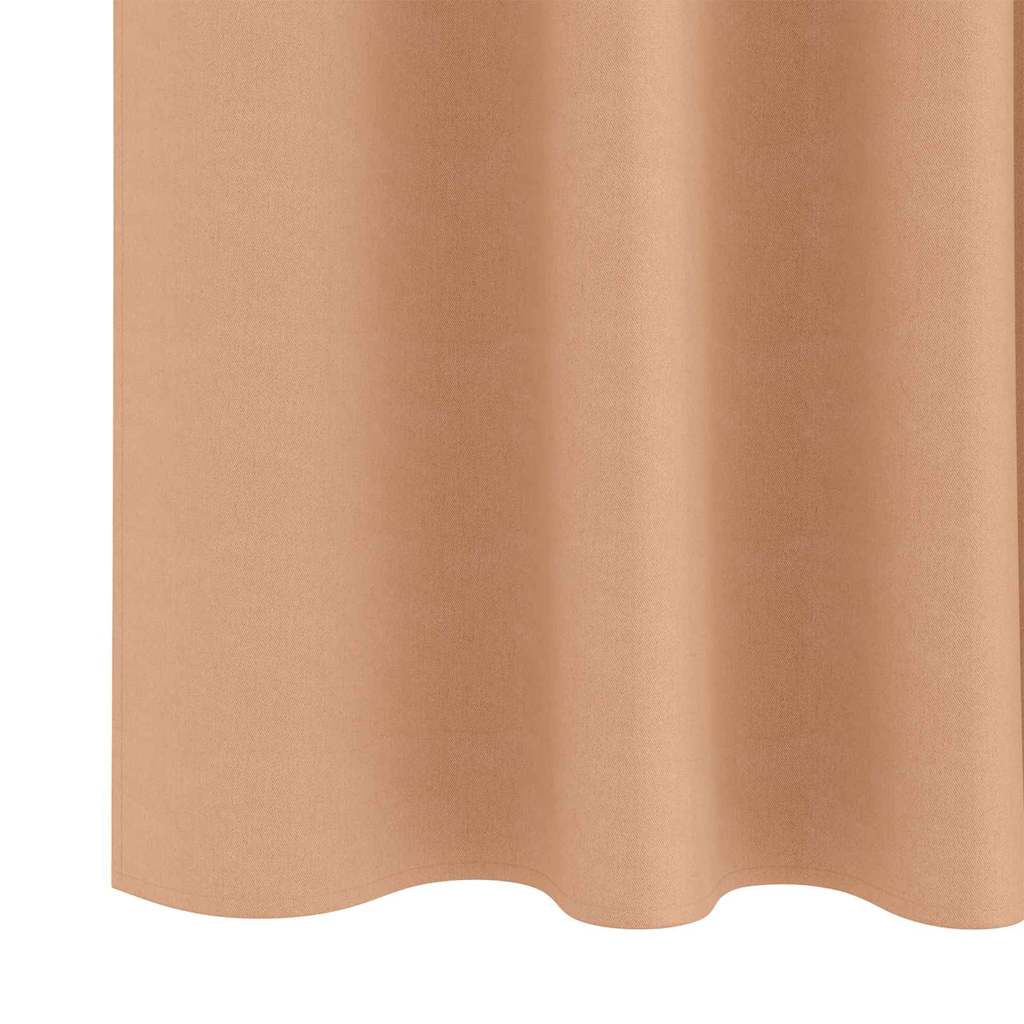 Tende Blackout con Anelli 2 pz Marrone Chiaro 260 x 140 cm