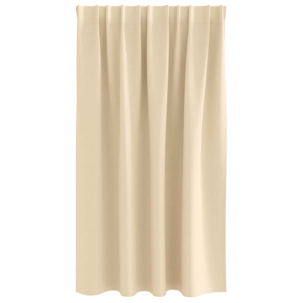 Tende Blackout con Anelli 2 pz Crema 140 x 140 cm Poliestere