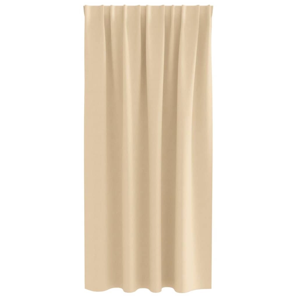 Tende Blackout con Anelli 2 pz Crema 175 x 140 cm Poliestere