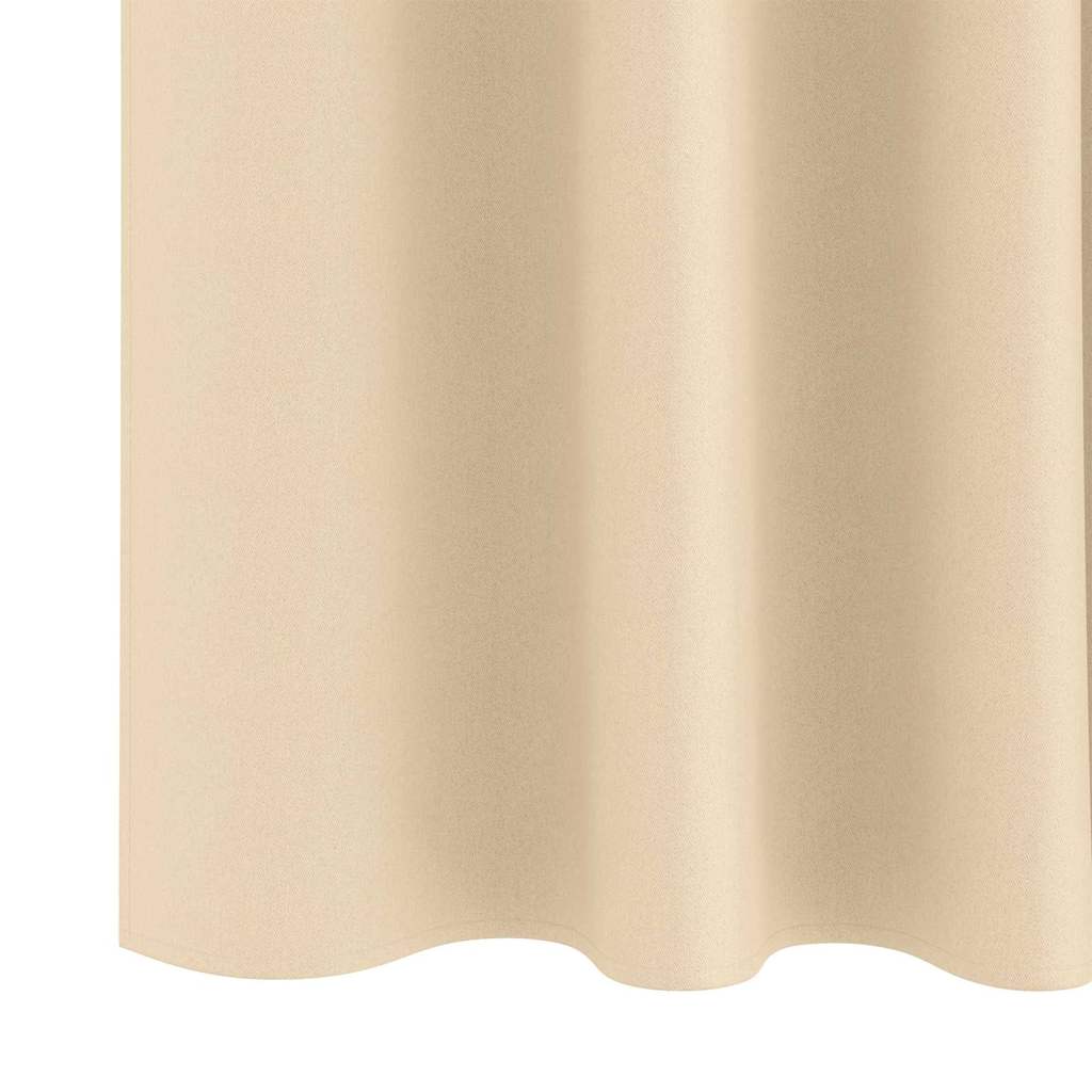 Tende Blackout con Anelli 2 pz Crema 225 x 140 cm Poliestere