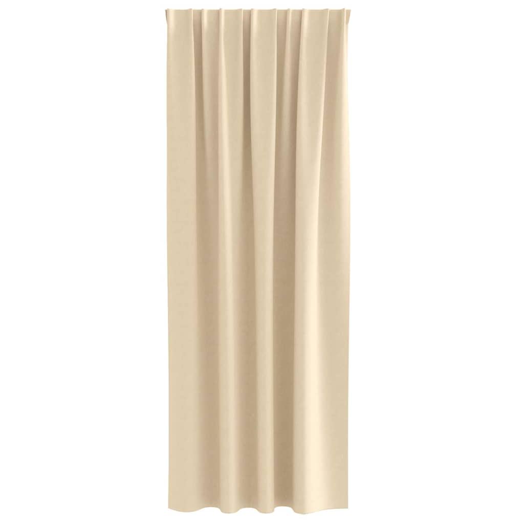 Tende Blackout con Anelli 2 pz Crema 260 x 140 cm Poliestere