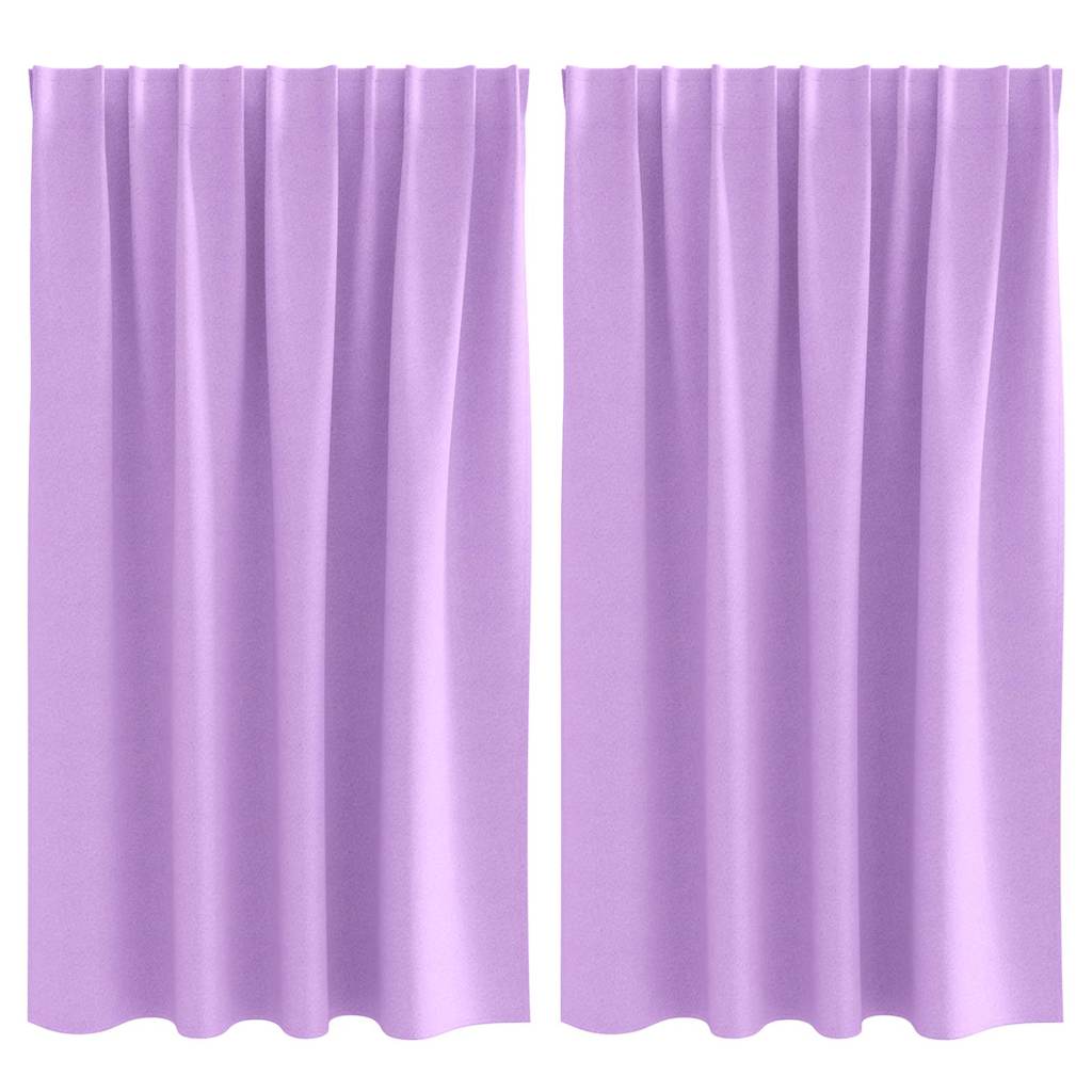 Tende Blackout con Anelli 2 pz Viola 140 x 140 cm Poliestere