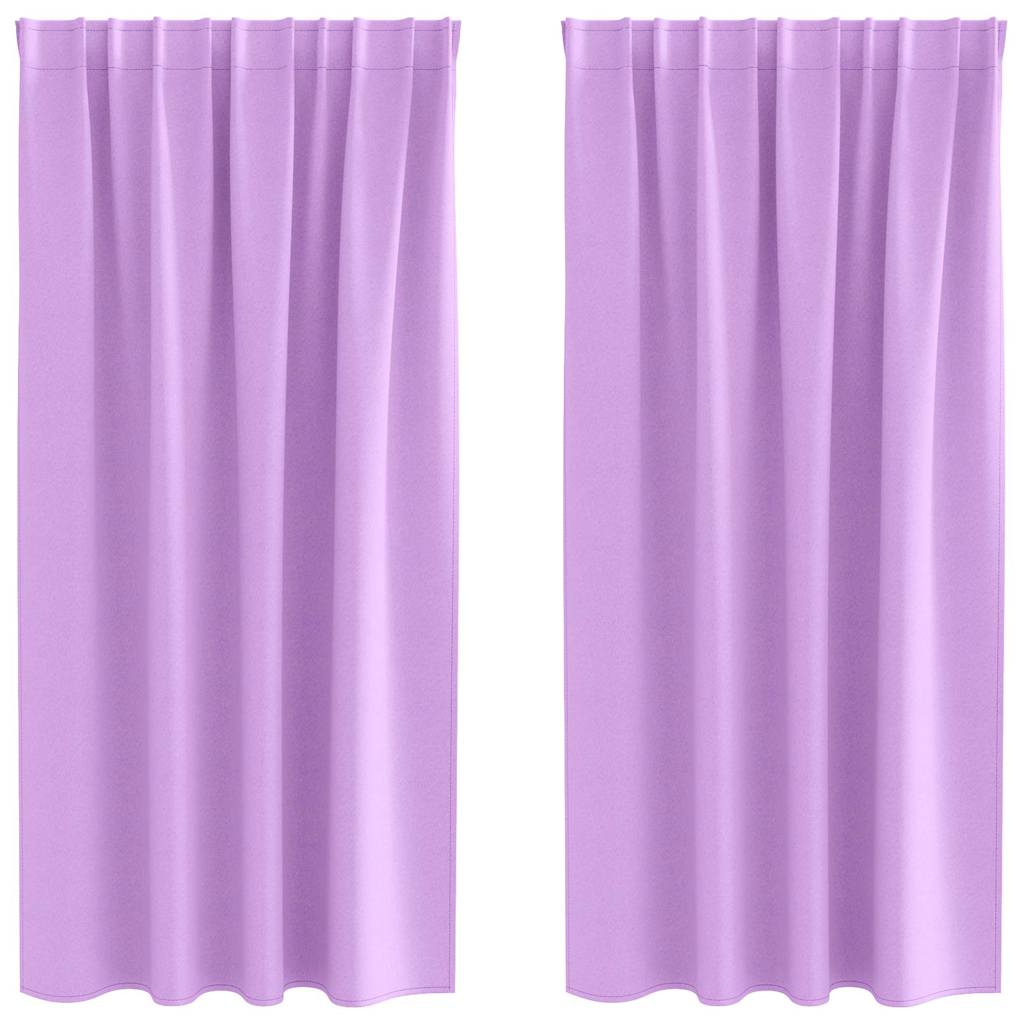 Tende Blackout con Anelli 2 pz Viola 175 x 140 cm Poliestere