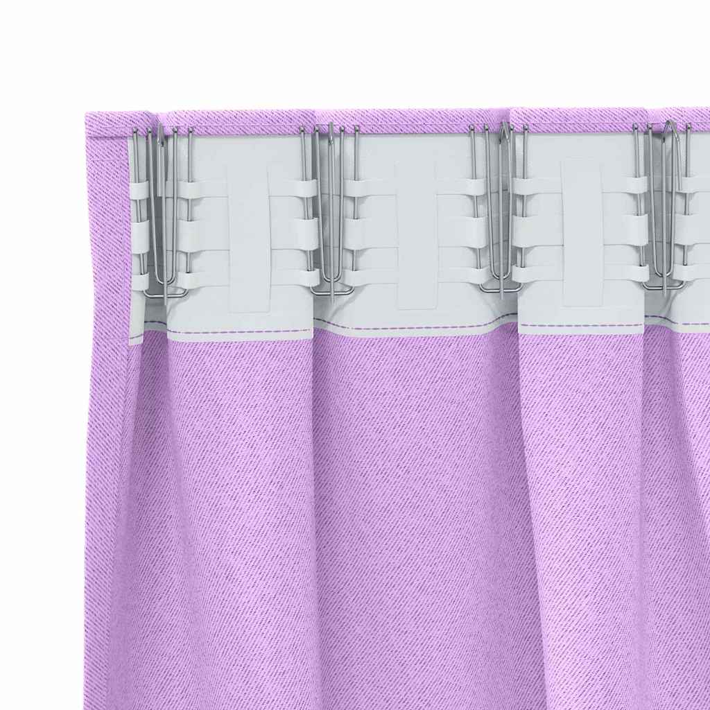 Tende Blackout con Anelli 2 pz Viola 175 x 140 cm Poliestere
