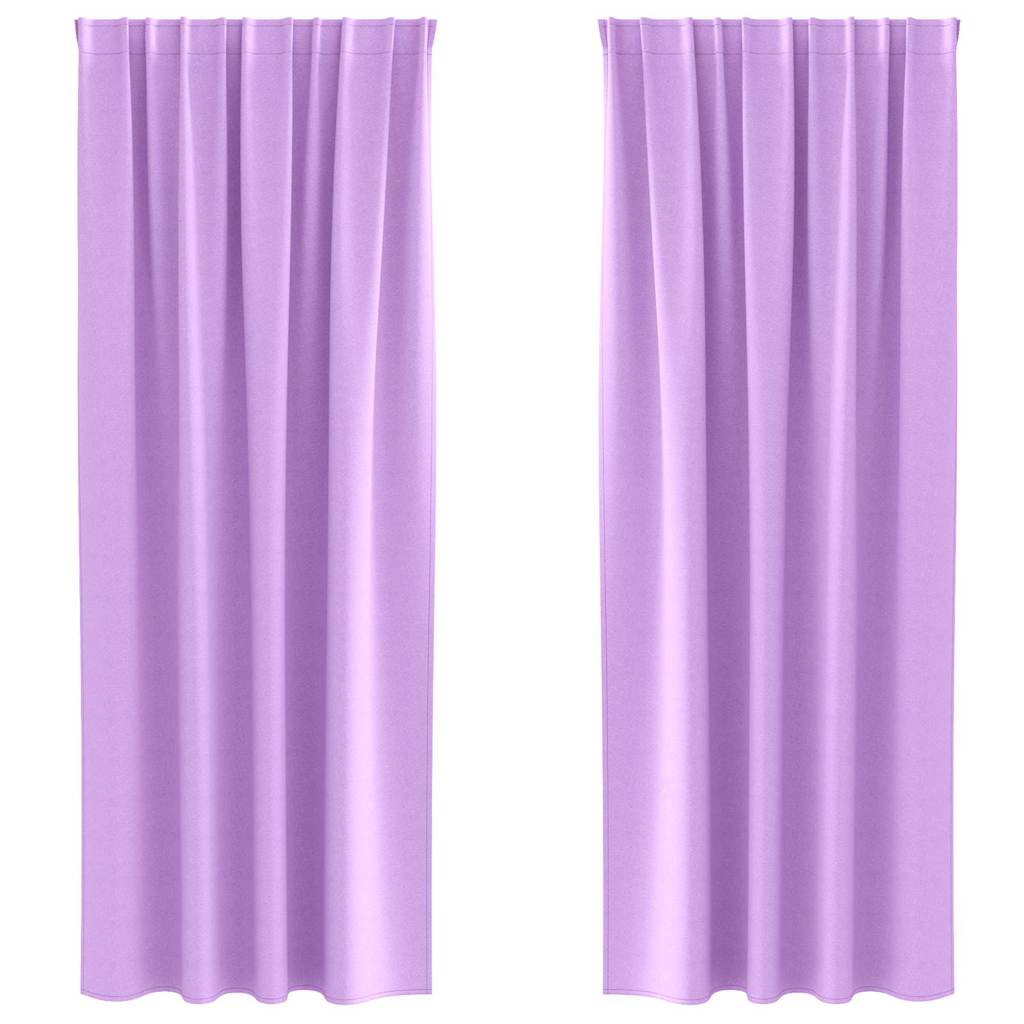 Tende Blackout con Anelli 2 pz Viola 260 x 140 cm Poliestere