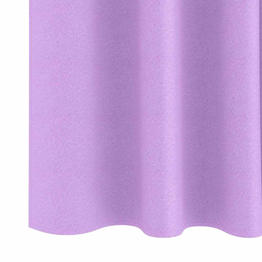Tende Blackout con Anelli 2 pz Viola 260 x 140 cm Poliestere
