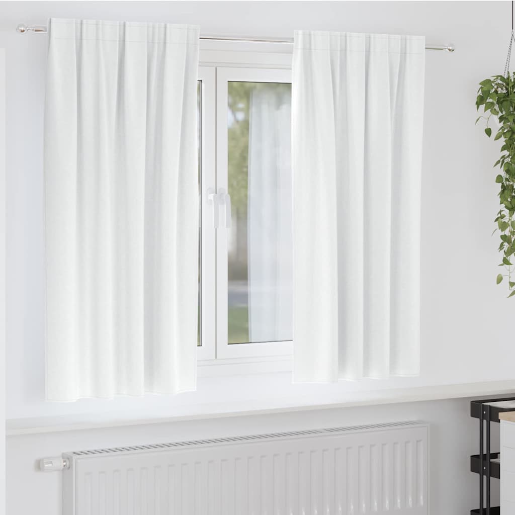 Tende Blackout con Anelli 2 pz Bianco brillante 175 x 140 cm