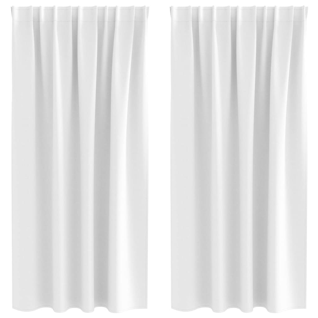 Tende Blackout con Anelli 2 pz Bianco brillante 175 x 140 cm