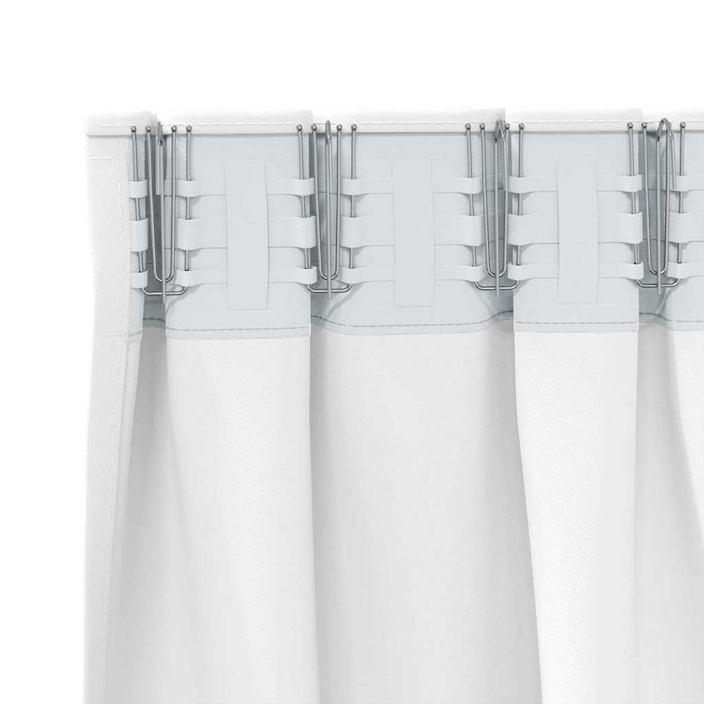 Tende Blackout con Anelli 2 pz Bianco brillante 175 x 140 cm