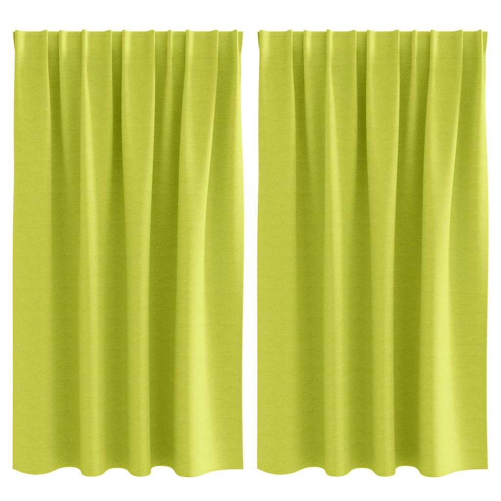 Tende Blackout con Anelli 2 pz Verde 140 x 140 cm Poliestere