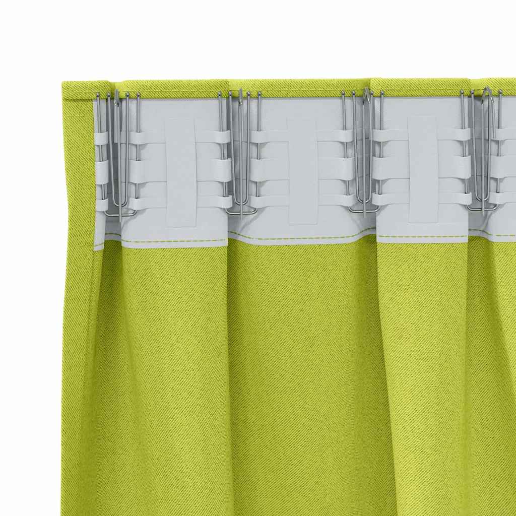 Tende Blackout con Anelli 2 pz Verde 140 x 140 cm Poliestere