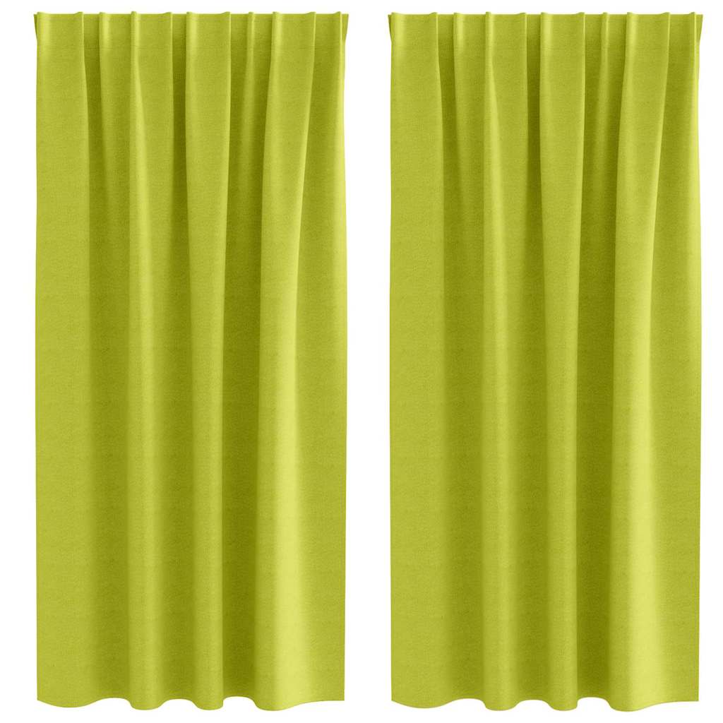 Tende Blackout con Anelli 2 pz Verde 175 x 140 cm Poliestere
