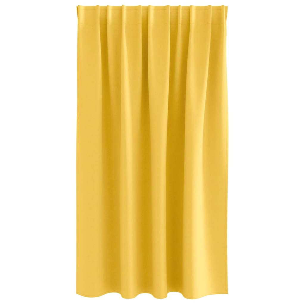 Tende Blackout con Anelli 2 pz Giallo Senape 140 x 140 cm