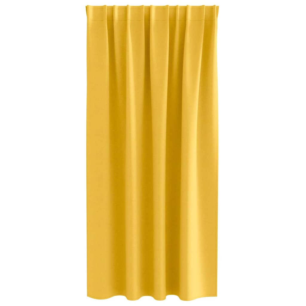 Tende Blackout con Anelli 2 pz Giallo Senape 175 x 140 cm
