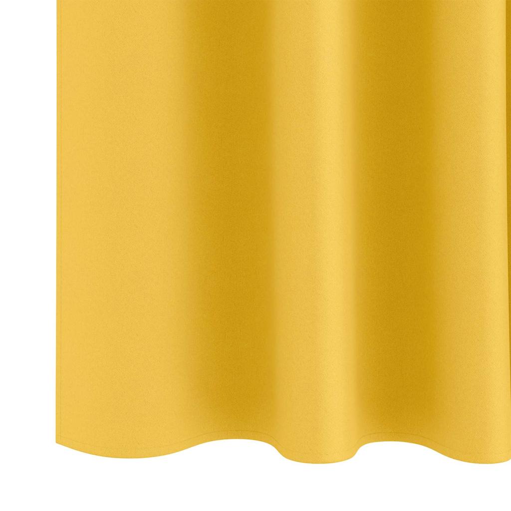 Tende Blackout con Anelli 2 pz Giallo Senape 175 x 140 cm