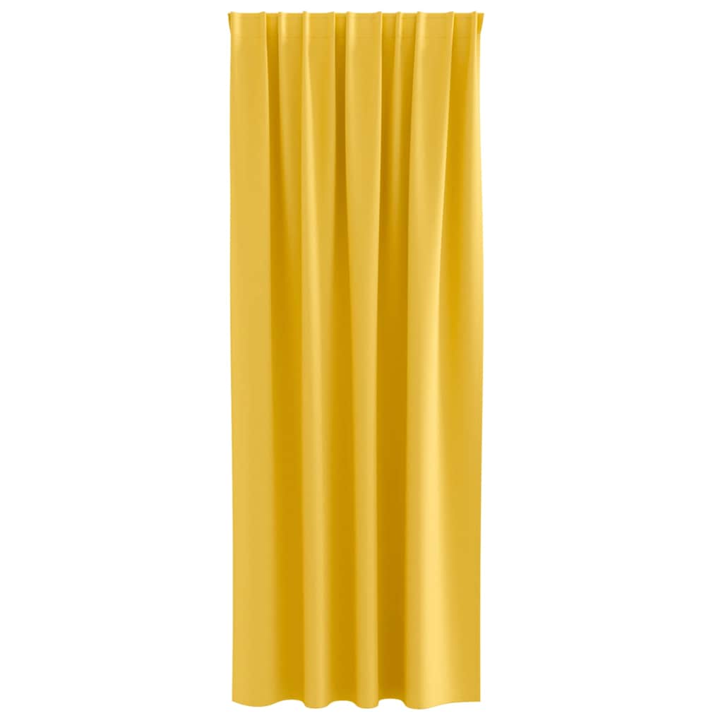 Tende Blackout con Anelli 2 pz Giallo Senape 260 x 140 cm