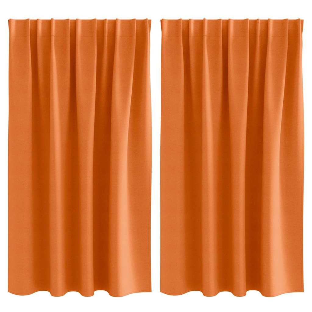 Tende Blackout con Anelli 2 pz Arancione Vivo 140 x 140 cm