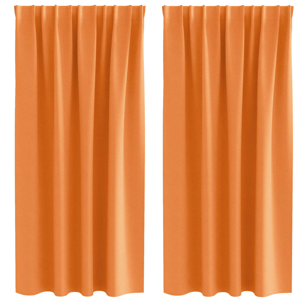 Tende Blackout con Anelli 2 pz Arancione 175 x 140 cm