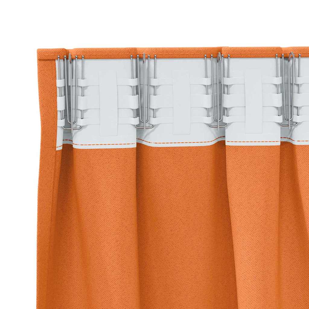 Tende Blackout con Anelli 2 pz Arancione 175 x 140 cm