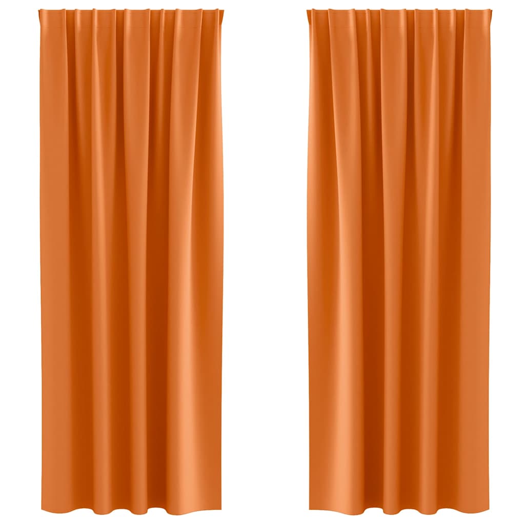 Tende Blackout con Anelli 2 pz Arancione Vivo 245 x 140 cm