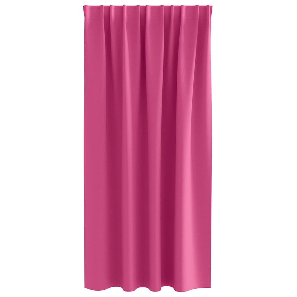Tende Blackout con Anelli 2 pz Rosa Vivo 175 x 140 cm