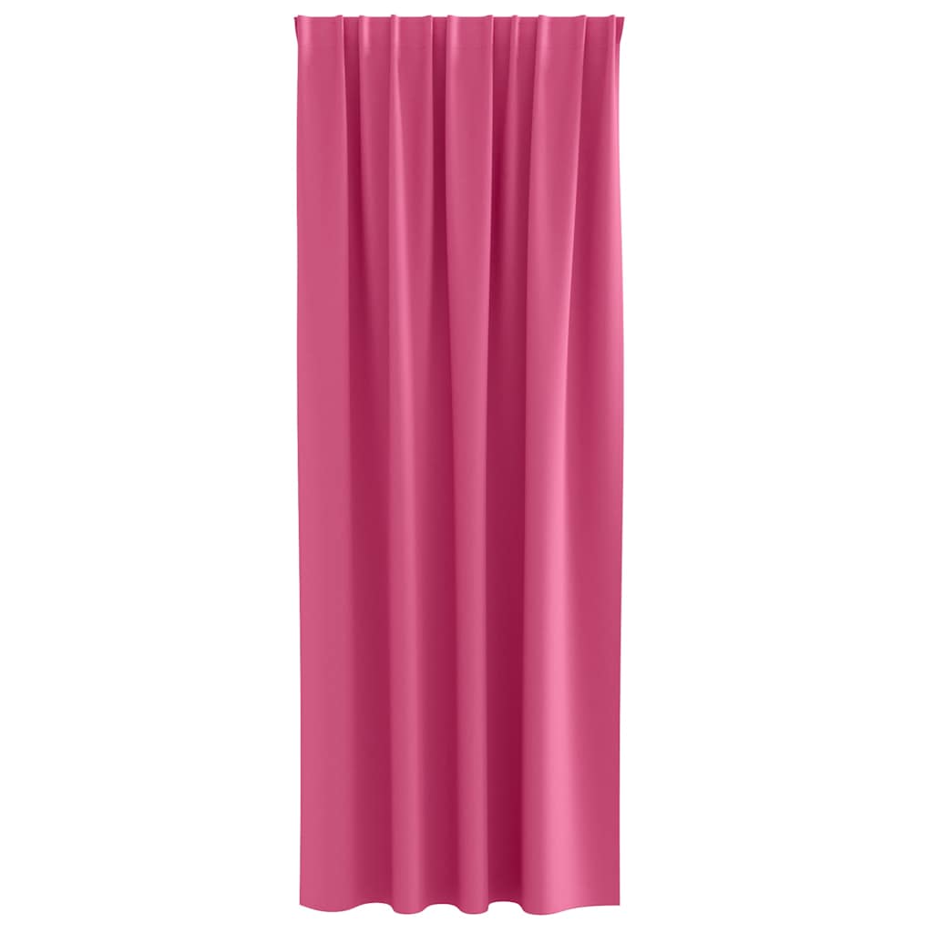 Tende Blackout con Anelli 2 pz Rosa Vivo 245 x 140 cm