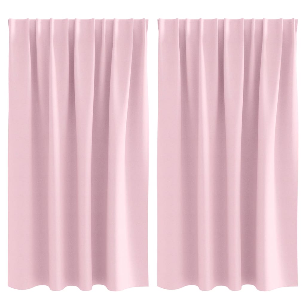 Tende Blackout con Anelli 2 pz Rosa baby 140 x 140 cm