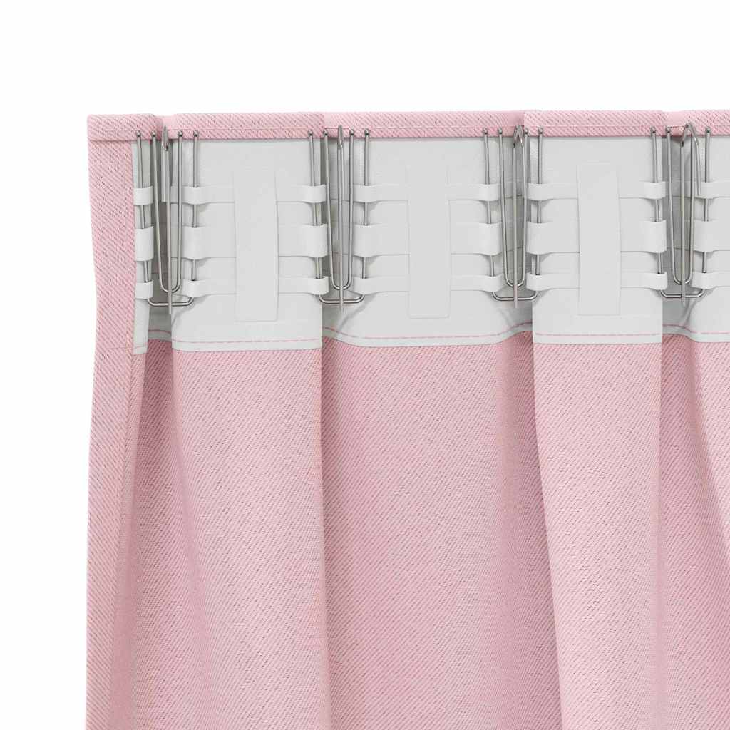 Tende Blackout con Anelli 2 pz Rosa baby 140 x 140 cm