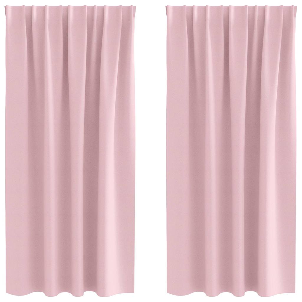 Tende Blackout con Anelli 2 pz Rosa baby 175 x 140 cm