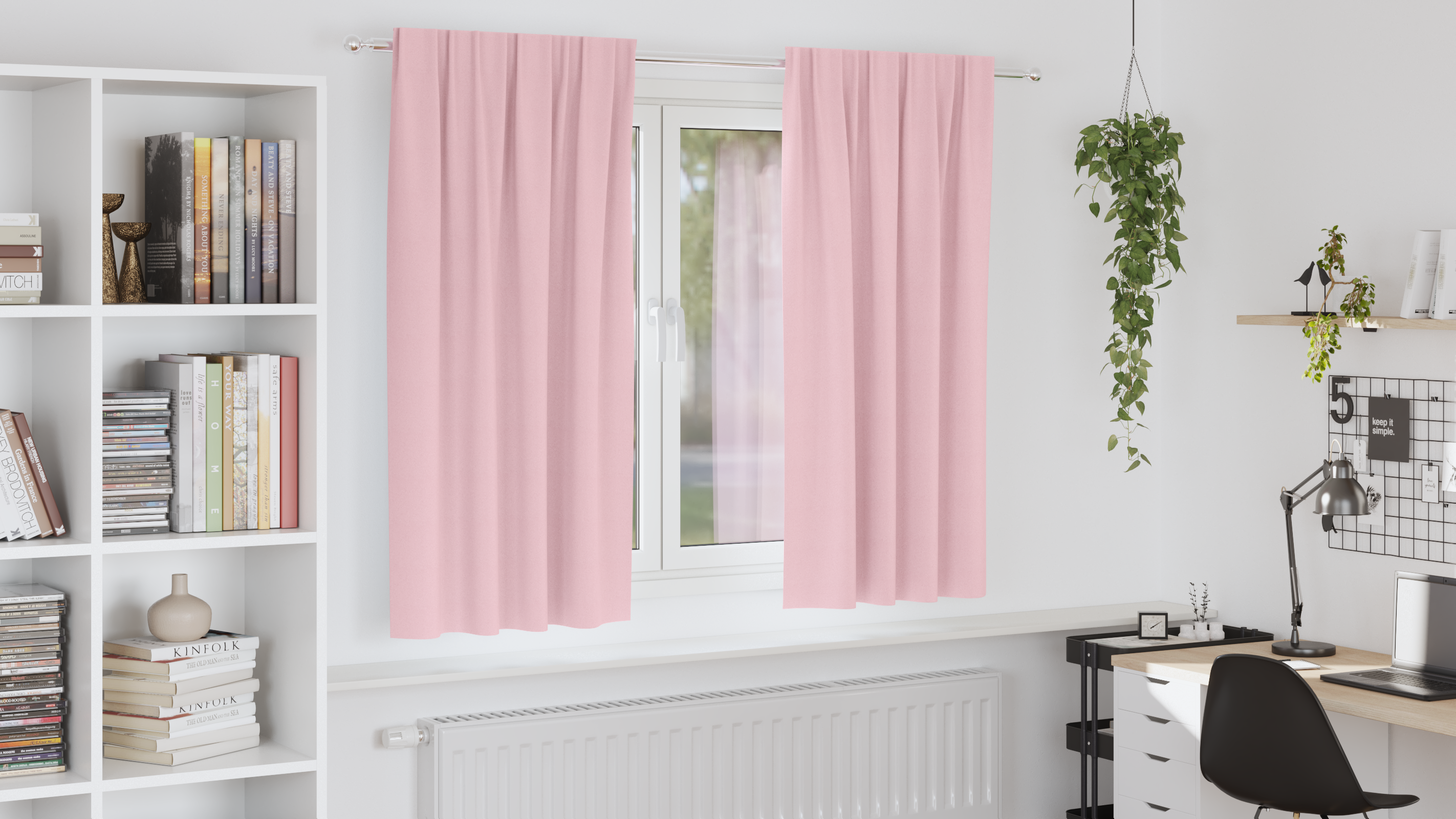 Tende Blackout con Anelli 2 pz Rosa baby 175 x 140 cm