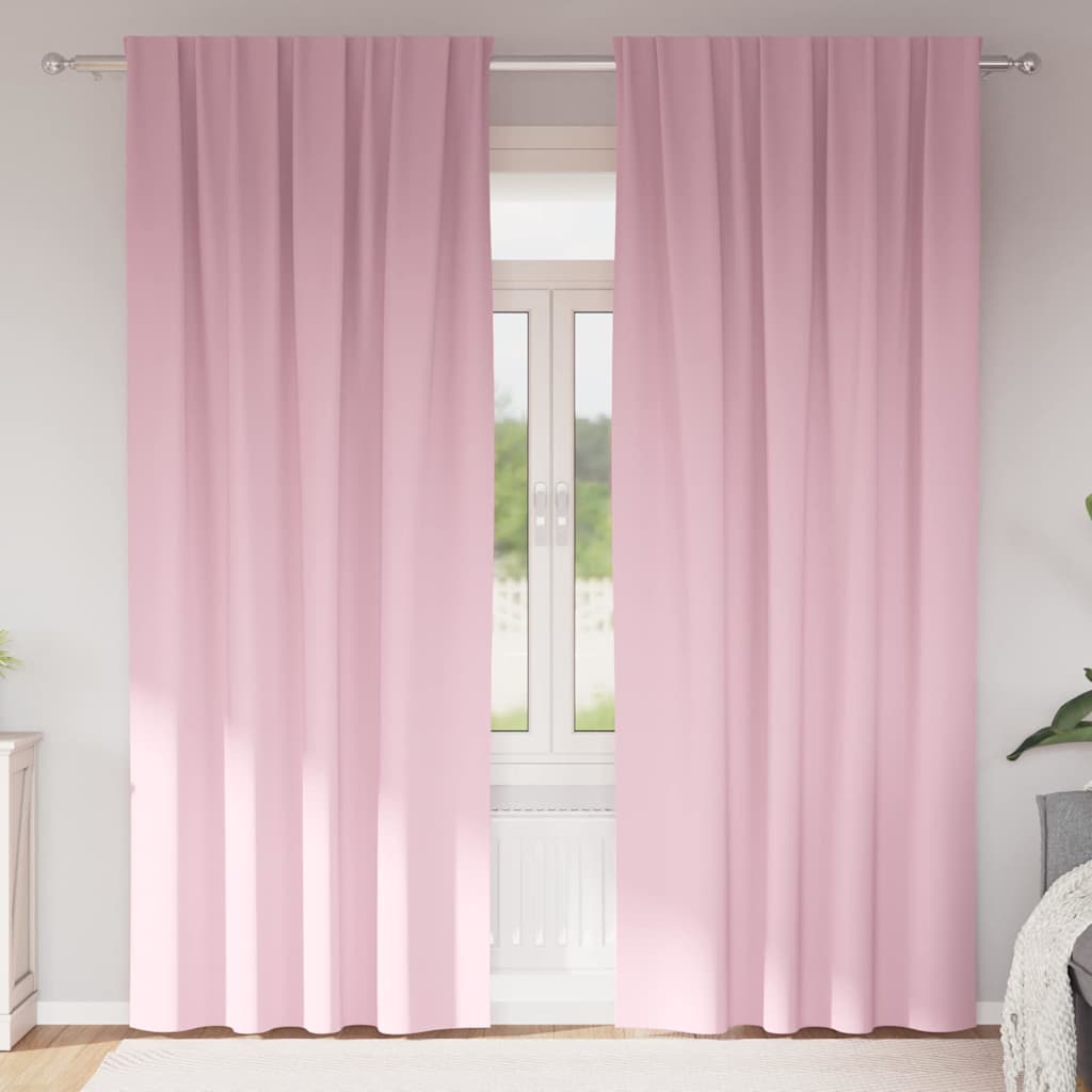 Tende Blackout con Anelli 2 pz Rosa baby 225 x 140 cm