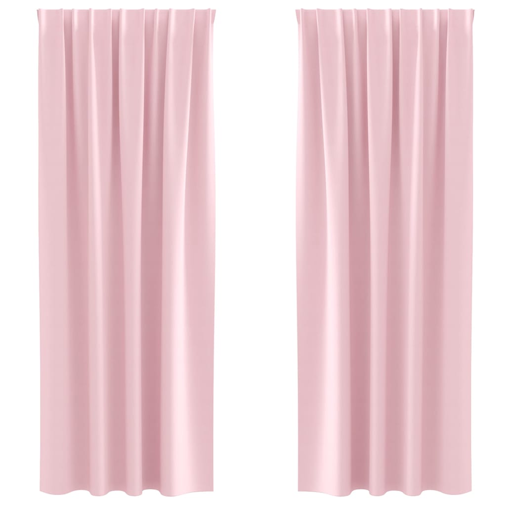 Tende Blackout con Anelli 2 pz Rosa baby 225 x 140 cm