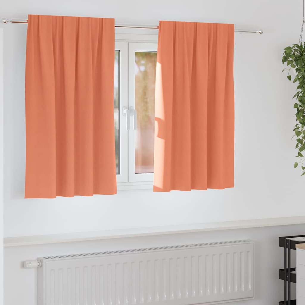 Tende Blackout con Anelli 2 pz Terracotta 140 x 140 cm