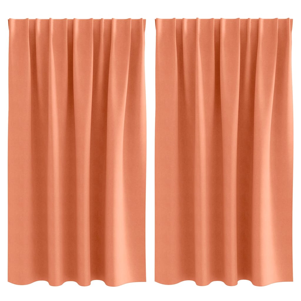 Tende Blackout con Anelli 2 pz Terracotta 140 x 140 cm