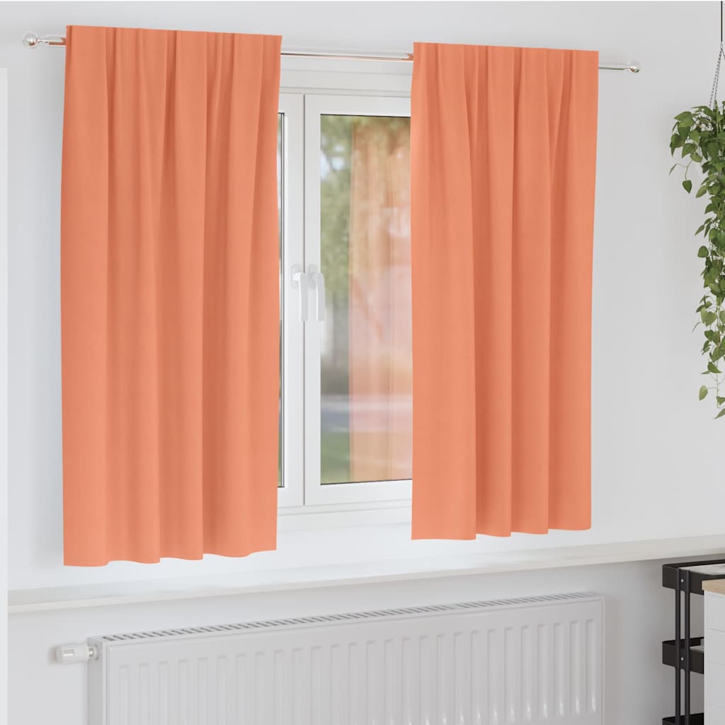 Tende Blackout con Anelli 2 pz Terracotta 175 x 140 cm