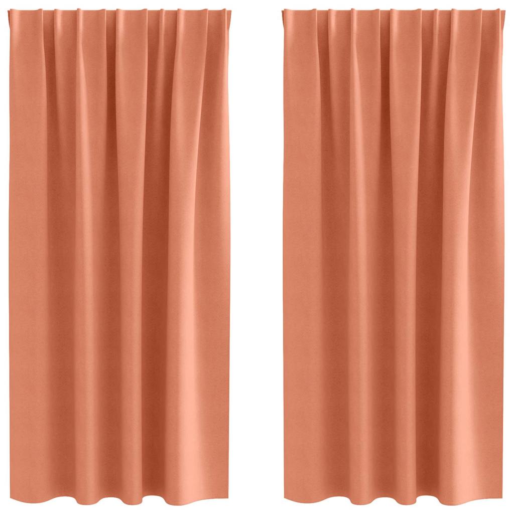 Tende Blackout con Anelli 2 pz Terracotta 175 x 140 cm
