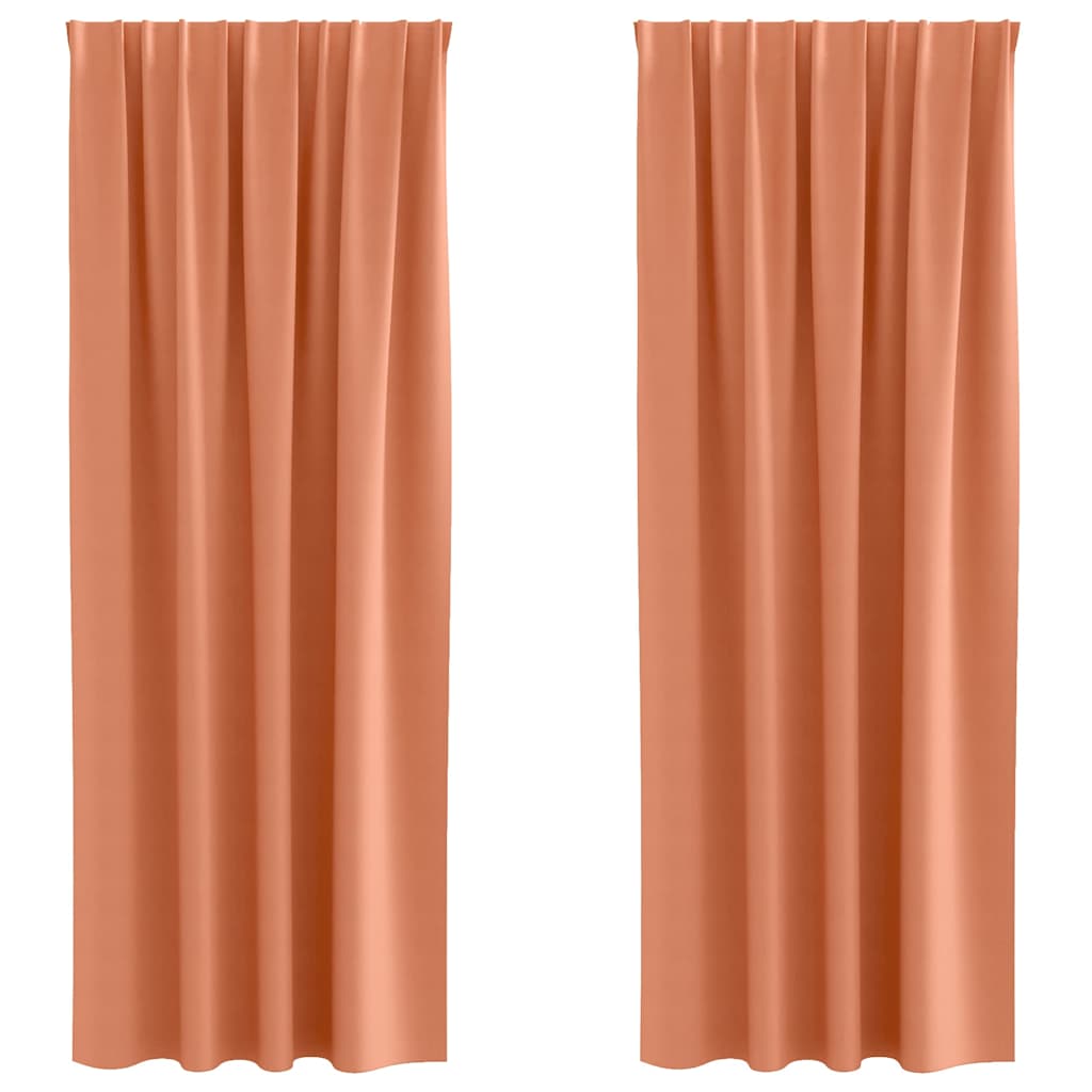Tende Blackout con Anelli 2 pz Terracotta 245 x 140 cm