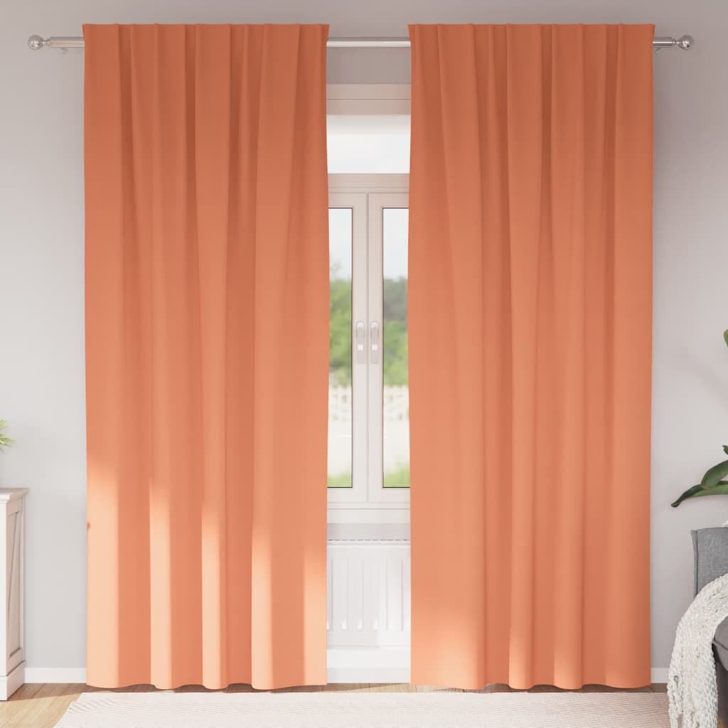 Tende Blackout con Anelli 2 pz Terracotta 260 x 140 cm