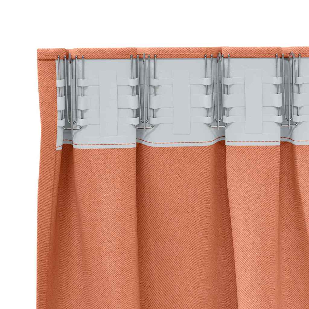Tende Blackout con Anelli 2 pz Terracotta 260 x 140 cm