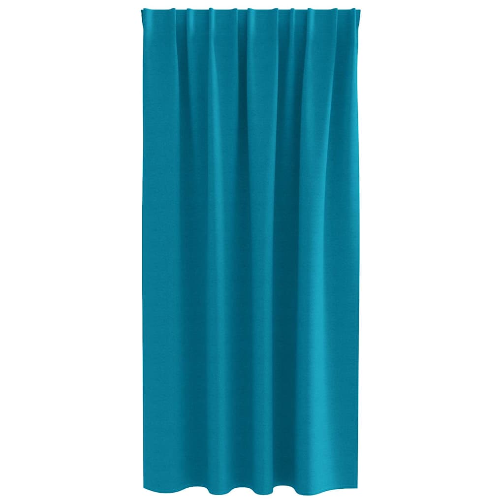 Tende Blackout con Anelli 2 pz Turchese 175 x 140 cm Poliestere