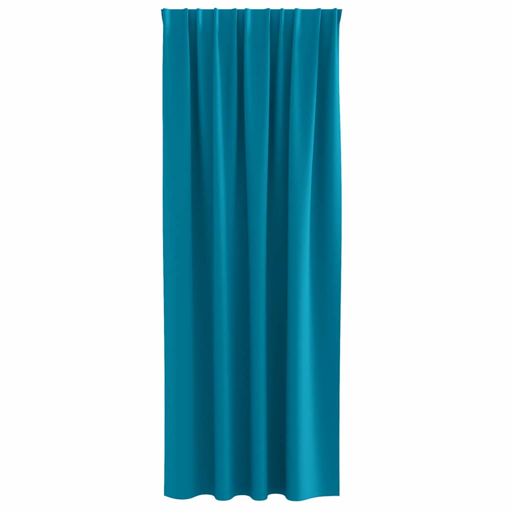 Tende Blackout con Anelli 2 pz Turchese 245 x 140 cm Poliestere