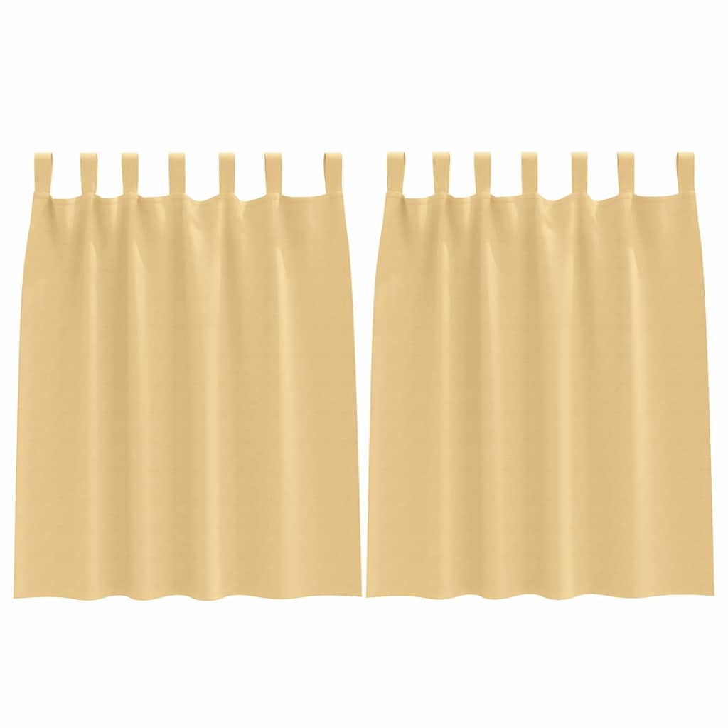 Tende Blackout con Anelli 2 pz Beige 140 x 140 cm Poliestere