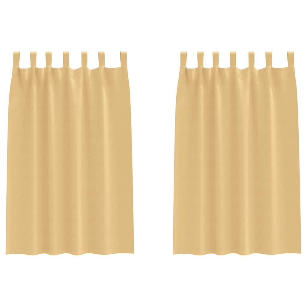 Tende Blackout con Anelli 2 pz Beige 175 x 140 cm Poliestere
