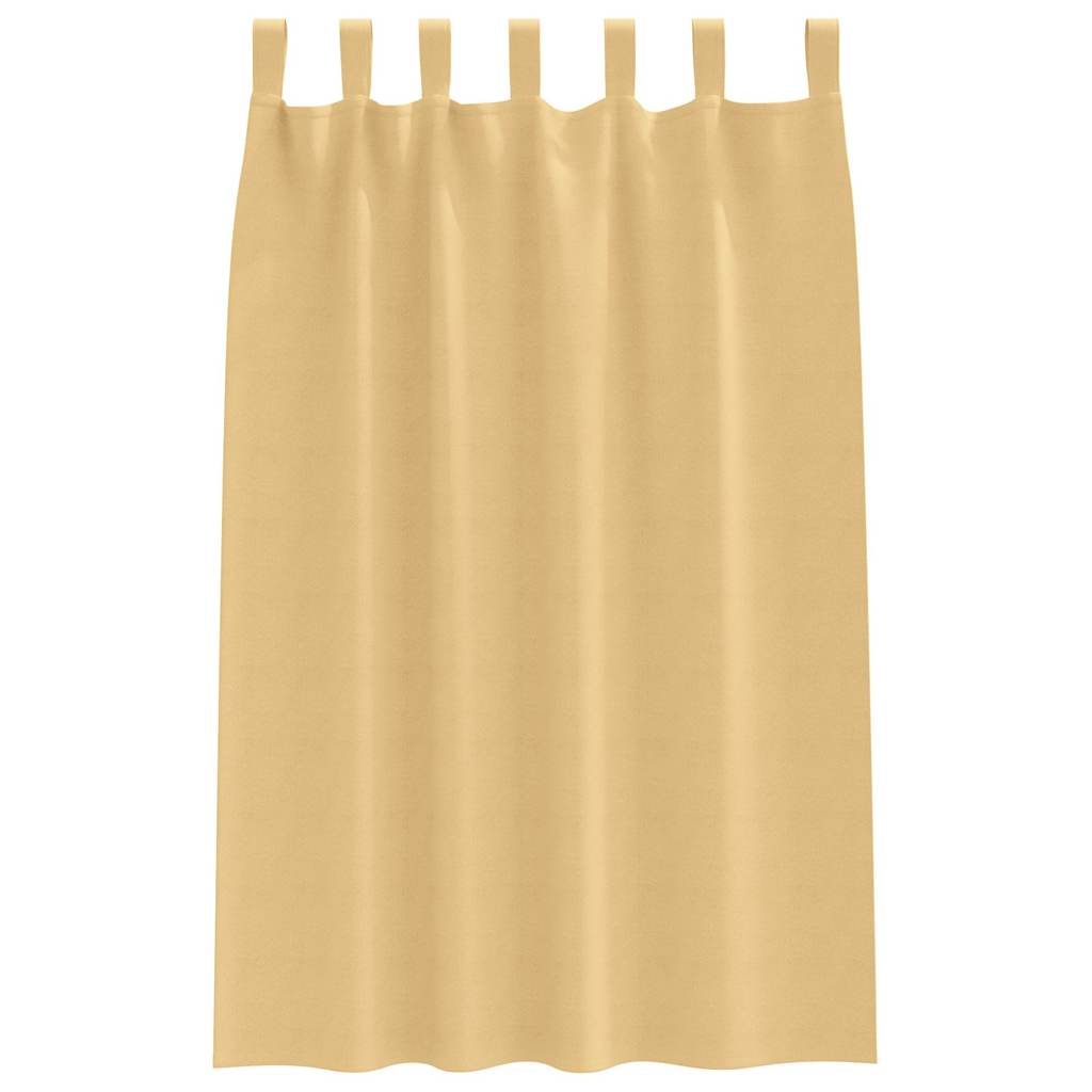 Tende Blackout con Anelli 2 pz Beige 175 x 140 cm Poliestere