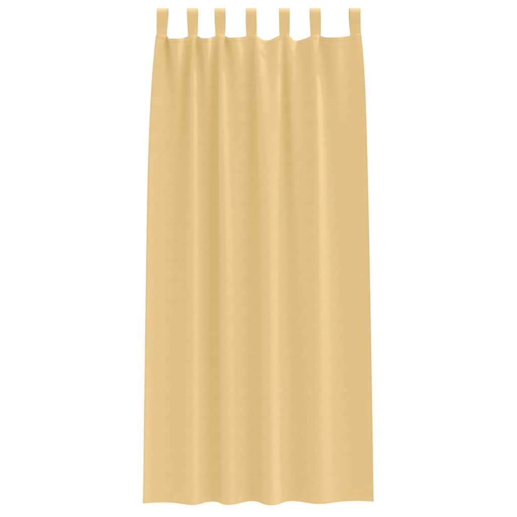 Tende Blackout con Anelli 2 pz Beige 225 x 140 cm Poliestere