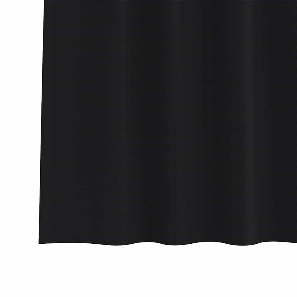 Tende Blackout con Anelli 2 pz Nero 175 x 140 cm Poliestere