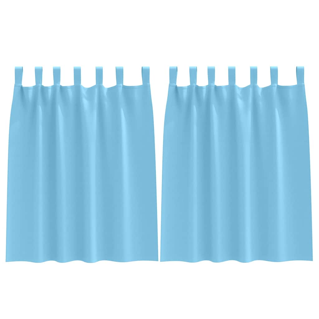 Tende Blackout con Anelli 2 pz Azzurro 140 x 140 cm Poliestere